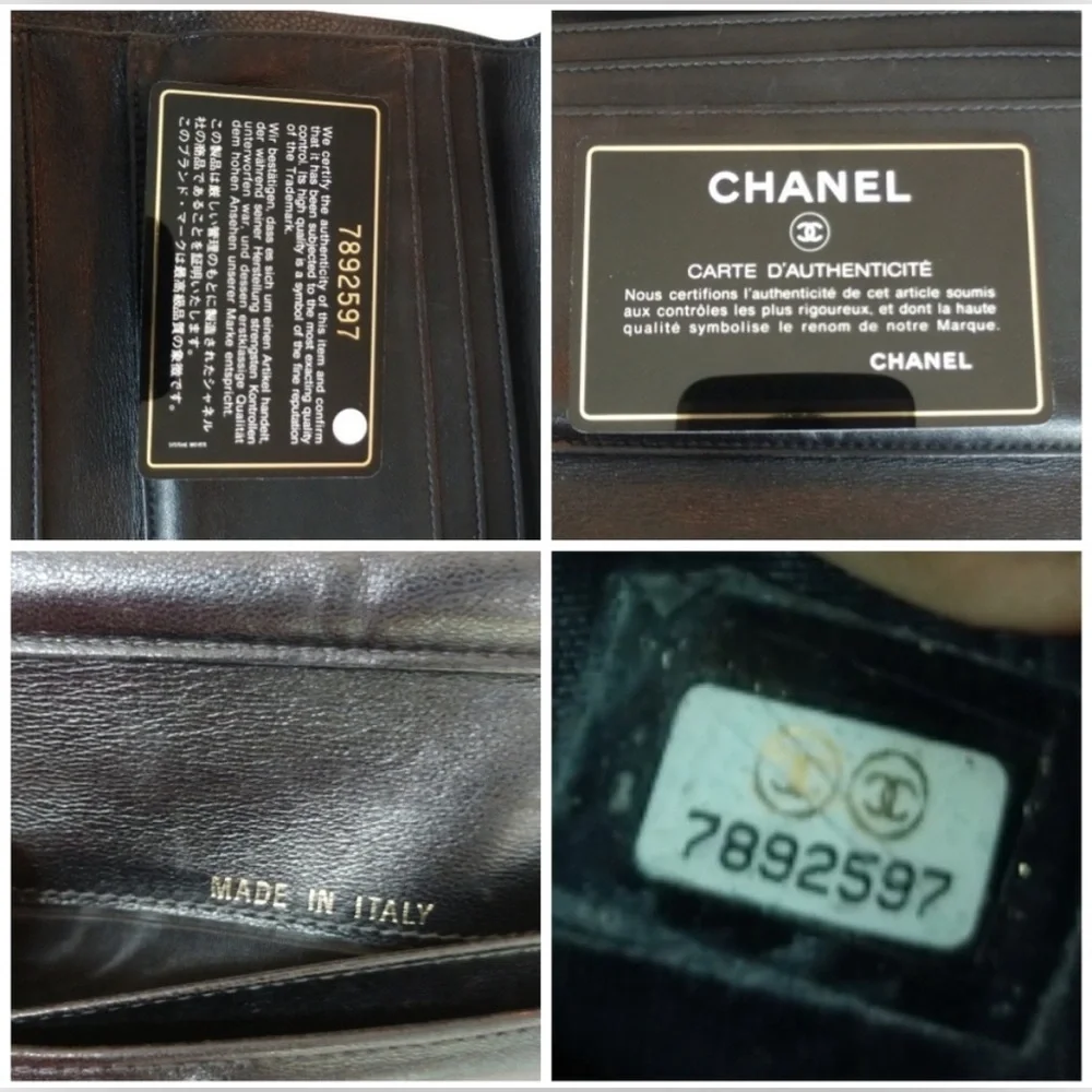 CHANEL Caviar Black Trifold Wallet